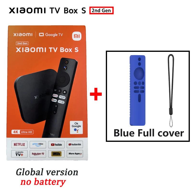 Original Global Version Xiaomi TV Box S 2nd Gen 4K Ultra HD 2G 8G WiFi BT5.2 Google TV Cast Netflix Smart TV Box Media Player