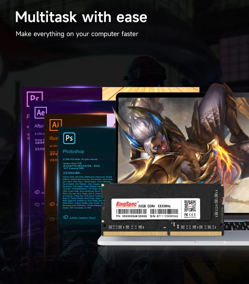 KingSpec Memoria Ram DDR4 8GB 16GB 32GB 2666 3200 RAM for Laptop Notebook Memoria RAM DDR4 1.2V Laptop RAM
