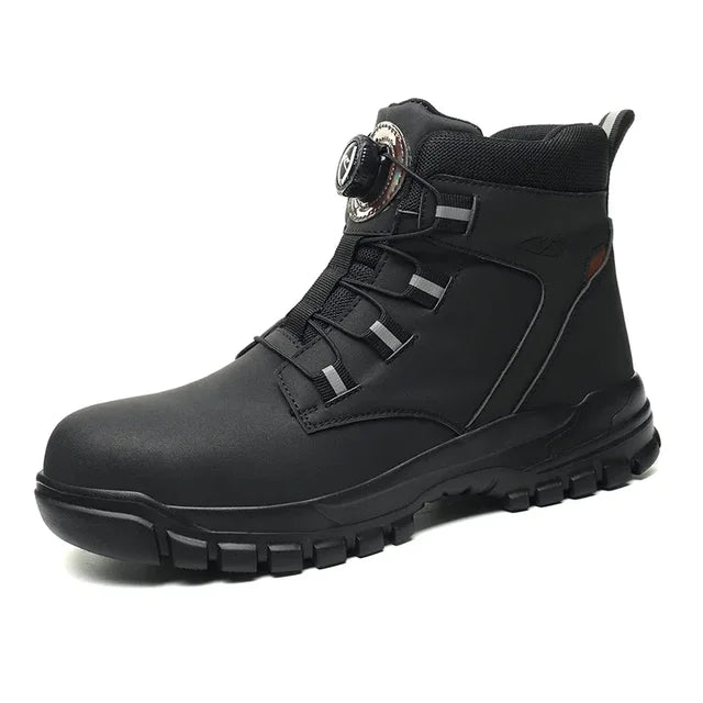 Fashion 2024 Winter Velvet Men Safety Shoes Work Construction Site Indestructible Waterproof Steel Toe Cap Boots Male Footwear 