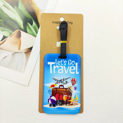 Let's Travel Luggage Label Men Travel Luggage Tag Boys Suitcase ID Address Holder Baggage Boarding Portable Suitcase Ticket