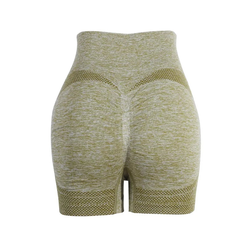 Women Butt Lifting Yoga Shorts Seamless Gym Leggings Tights Elastic Workout High Waist Tummy Control Ruched Booty Pants