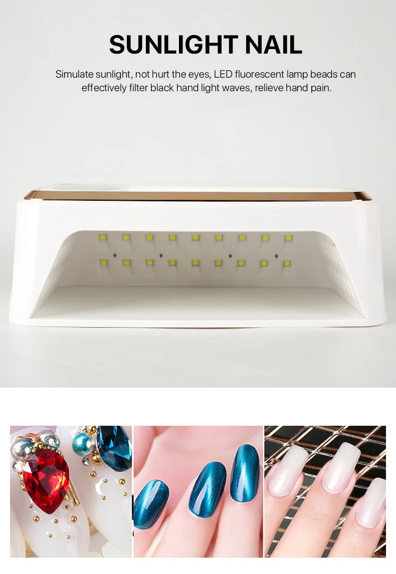 380W Professional Nail Dryer 90 LEDs UV Lamp for Curing All Gel Nail Polish Motion Sensing Manicure Pedicure