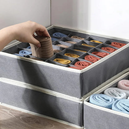 Organizador para ropa interior, calcetines, sujetadores, pantalones, bufandas, corbatas, caja de almacenamiento, organizador de cajones para armario, estuche plegable para organizador de ropa interior.
