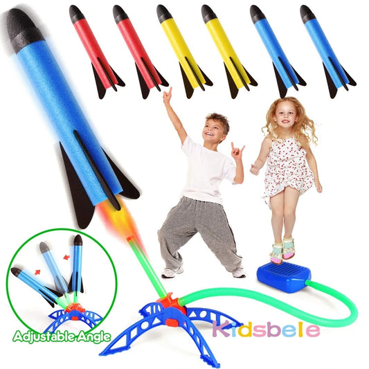 Kid Air Rocket Launcher Foot Pump Toys Sport Game Jump Stomp Game Outdoor Child Toy Game Pressed Rocket Launchers Pedal Games 