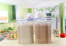1Pc Sealed Cereal Insect-Proof Rice Bucket with Measuring Cup Transparent Rotary Food Moistureproof Tank Kitchen Storage Box 2KG