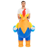 Adult Rooster Inflatable Costume Funny Unicorn Elk Animals Inflatable Suit Halloween Carnival Half Body Blow Up Suit for Cosplay