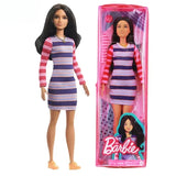 Genuine Barbie Fashionista Dolls, Brunette Hair, Blonde Fashion Doll Accessories, Dress Up Kids Toys for Girls, Children's Playthings