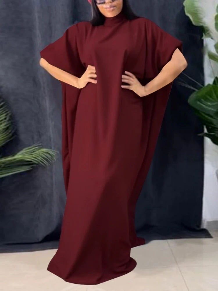 Vestido largo holgado para mujer, con cordones, cuello de lazo, ala de murciélago, largo hasta el suelo, ropa informal de gran tamaño para fiesta nocturna y discoteca, talla única