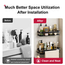 Estante de baño sin taladro, estante de pared para champú, ducha, estante de esquina, estante de almacenamiento para inodoro, accesorios de cocina de aluminio para baño