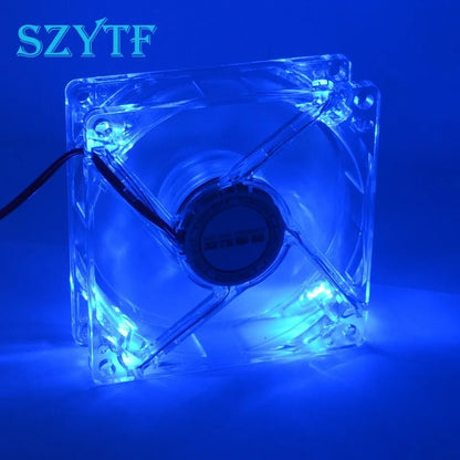 PC Computer Fan Case Cooling Fan Unit Fan 8025 8cm With Blue LED Lights Chassis Fan 80X80X25