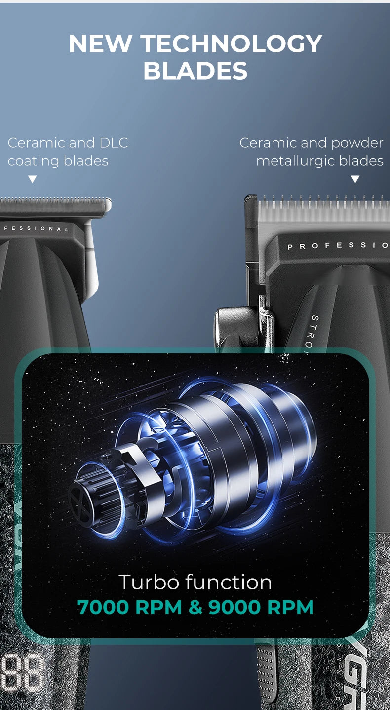 VGR Hair Clippers Professional 9000RPM Hair Cutting Machine Rechargeable Beard Trimmer Charging Base Hair Clippers men V-640 S3