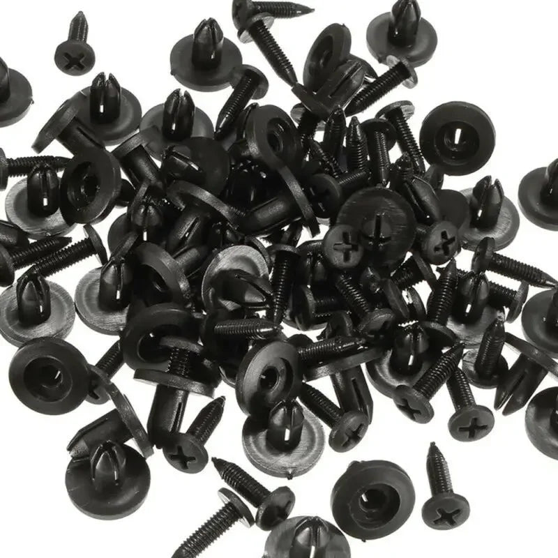 50pcs Car Body 6mm Hole Dia Plastic Rivets Fastener Fender Bumper Push Pin Clip Universal Car Fasteners Clip Auto Accessories