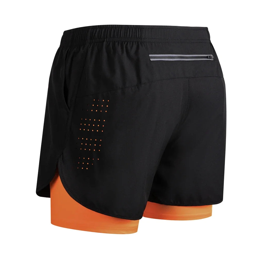 2025 New Men's Running Shorts Fitness Quick-drying Double Layer Shorts Men Workout Training sweatpants Bodybuilding Short Pants