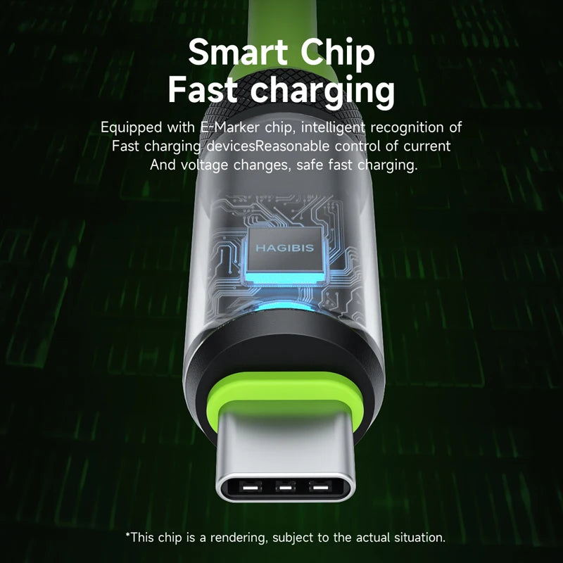 Hagibis USB C Fast Charger Cable With LED Display PD 240W 40Gbps Video Cord Compatible with Thunderbolt 4/3 For iPhone 16 Laptop