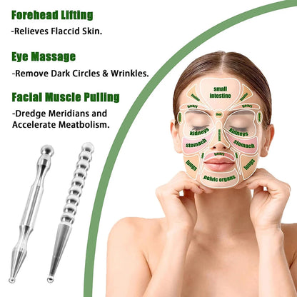 Ears Acupuncture Point Probe Massage Tool Painless Stainless Steel Portable Acupoint Detecting Pen Facial Reflexology Tool