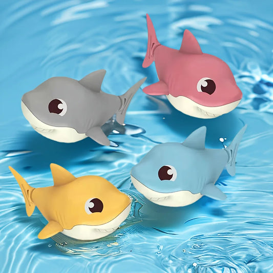 1pc Summer Hot New Cartoon Shark Baby Water Play Toy with Wind-Up Chain, Outdoor Beach Toy, Shower Toy, Bath Toy