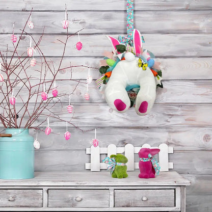 Easter Thief Bunny Butt Wreath With Easter Cross Garland Home Decor Spring Wedding Wreath Storage Cartoon Bunny Shape Ornaments