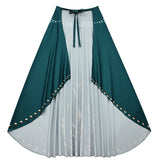 Frozen Green Anna Princess Girls Cosplay Costume Full Long Sleeve Dress With Cloak Carnival Party Kids Clothes Birthday Dress