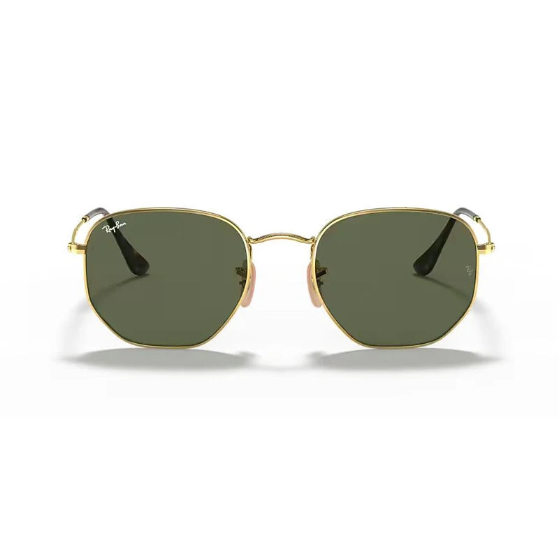 Rayban original Hexagonal 3548 Sunglasses Classic Round, Circular Sun Glasses with Gold Trim in box