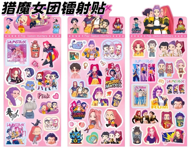 KPOP Demon Hunters Guka Devil Men's Group Anime Laser Cut Sticker for Office Stationery And School Supplies Decoration