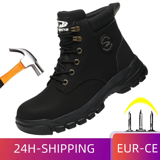 Steel Toe Shoes for Men Women Lightweight Anti-Smash Steel Toe Sneakers Indestructible Work Boots Construction Safety Shoes