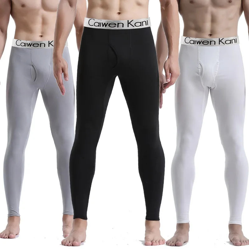 Calzoncillos largos térmicos para hombre, ropa interior de invierno cálida y agradable para la piel, mallas elásticas suaves y cómodas de talla grande.