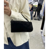 split leather 90s pen bag 2026 new luxury design soft cowhide mini one-shoulder crossbody bag suede fashion ladies handbag