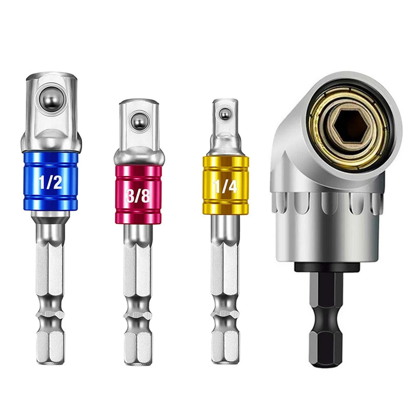 Impact Grade 105 Degree Angle Screw Driver Socket Holder Adapter for Screwdriver Bit Power Hand Tool Part Nut Attachment