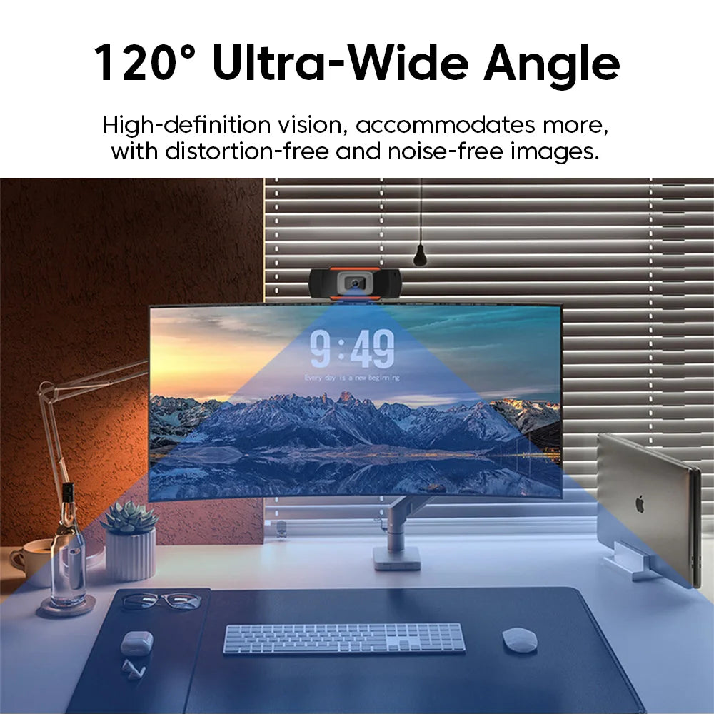 Elough 1080P HD Webcam With Built-in Microphone USB Camera For PC Laptop Video Recording Conferencing Network Camera Tripod