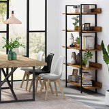Tribesigns Bookshelf Storage Rack Standing Shelf 5 Tier Industrial Sturdy Bookshelf with Iron Pipe Frame
