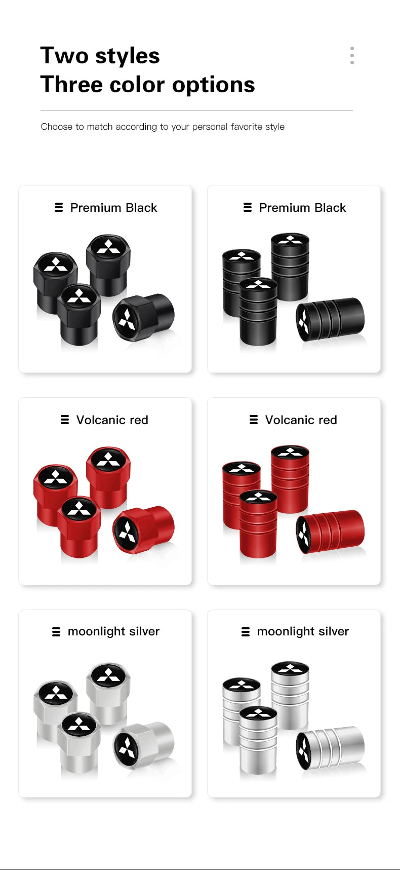 4 tapas de válvula de neumático de coche, cubiertas de metal para rueda, accesorios para Mitsubishi Eclipse Lancer Pajero ASX Colt I200 Space Delica Ex