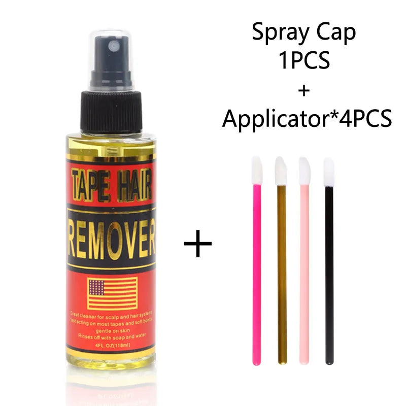 Spray removedor de cola de renda, 4oz, ação rápida, spray de liberação de resíduos, solução de remoção para perucas de renda, extensões, sistemas de cabelo, fita