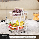 Double Layer Multifunctional Storage Basket, Desktop Shelf, Snack And Fruit Storage Table, With Two Layers Of Storage On Top