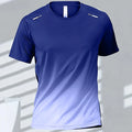 Camisetas deportivas para hombre, ropa deportiva de fitness, de secado rápido, con gradiente, de manga corta, para exteriores, baloncesto, entrenamiento, running, ropa para hombre