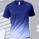 Camisetas deportivas para hombre, ropa deportiva de fitness, de secado rápido, con gradiente, de manga corta, para exteriores, baloncesto, entrenamiento, running, ropa para hombre