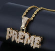 Bing Iced Out XO Colar Pingente de letra de zircônia cúbica para homens e mulheres Hip Hop Street Rock Rap Party Jewelry