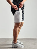 Cross Print 2 in 1 Workout Running Shorts for Men Christian Gym Performance Shorts with Phone Pocket Towel Loop Athletic Outfits