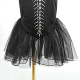 Halloween New Horror Skeleton Little Mermaid Costume Ariel Princess Black Skeleton Fishtail Dress Holiday Special Dress