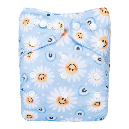 Pañal de tela reutilizable ALVABABY para bebé, lavable, de 3 a 15 kg, con 1 inserto de microfibra.