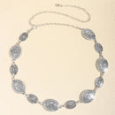 1/2pcs Retro Style WOMEN'S Metal Waist Chain Accessories Decorative Circle Carved Chain Belt High Style Accessories