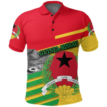 Polo azul de Guinea para hombre, emblema de GW, estampado 3D, estilo casual, manga corta, solapa holgada, verano 