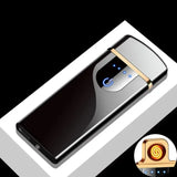 Electric Windproof Metal Double Arc Plasma Flameless Lighter, USB Rechargeable Lighter, LED Power Display, Touch Sensor Lighters 