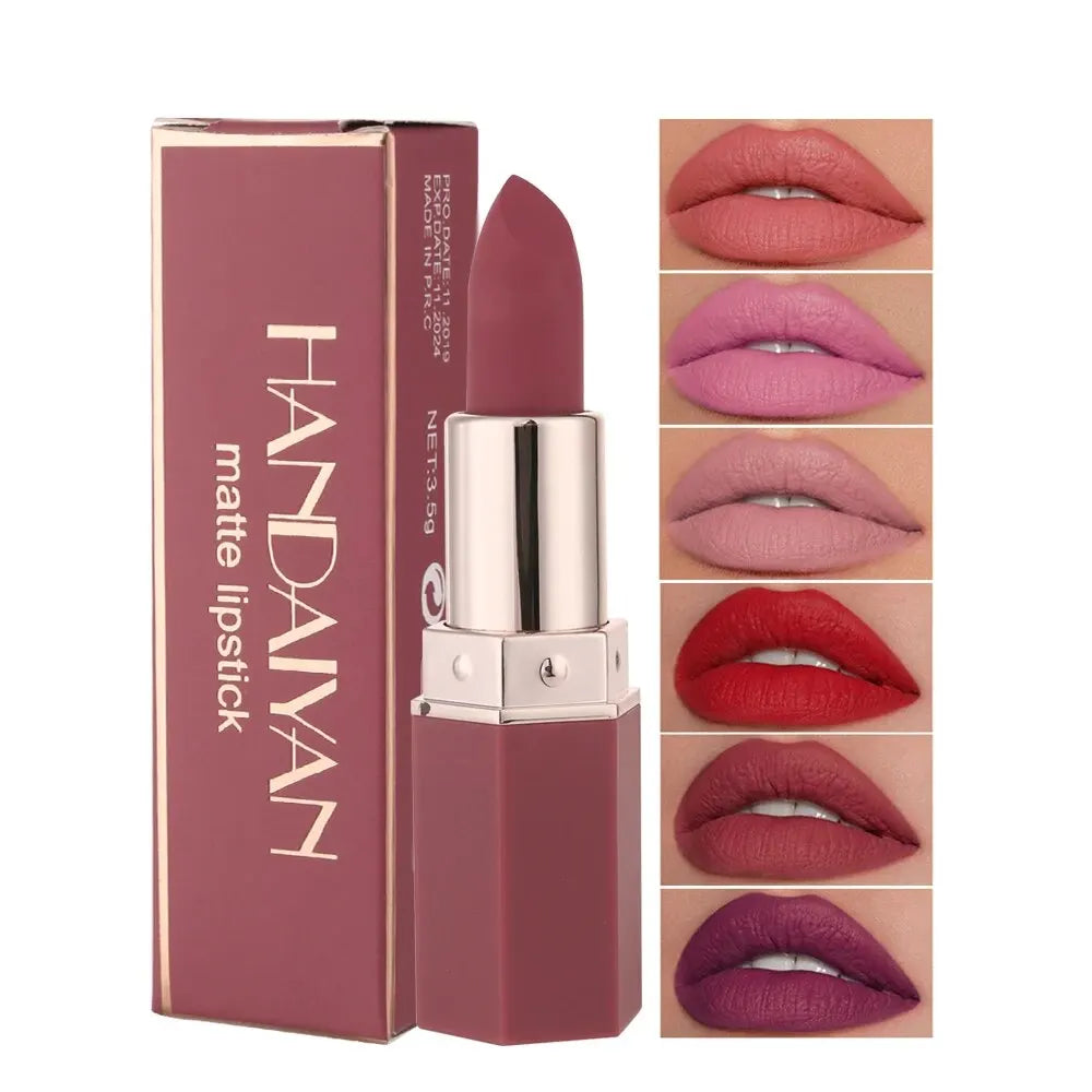 Lápiz labial mate de alta pigmentación HANDAIYAN, terciopelo, resistente al agua, maquillaje de larga duración, cosméticos para labios