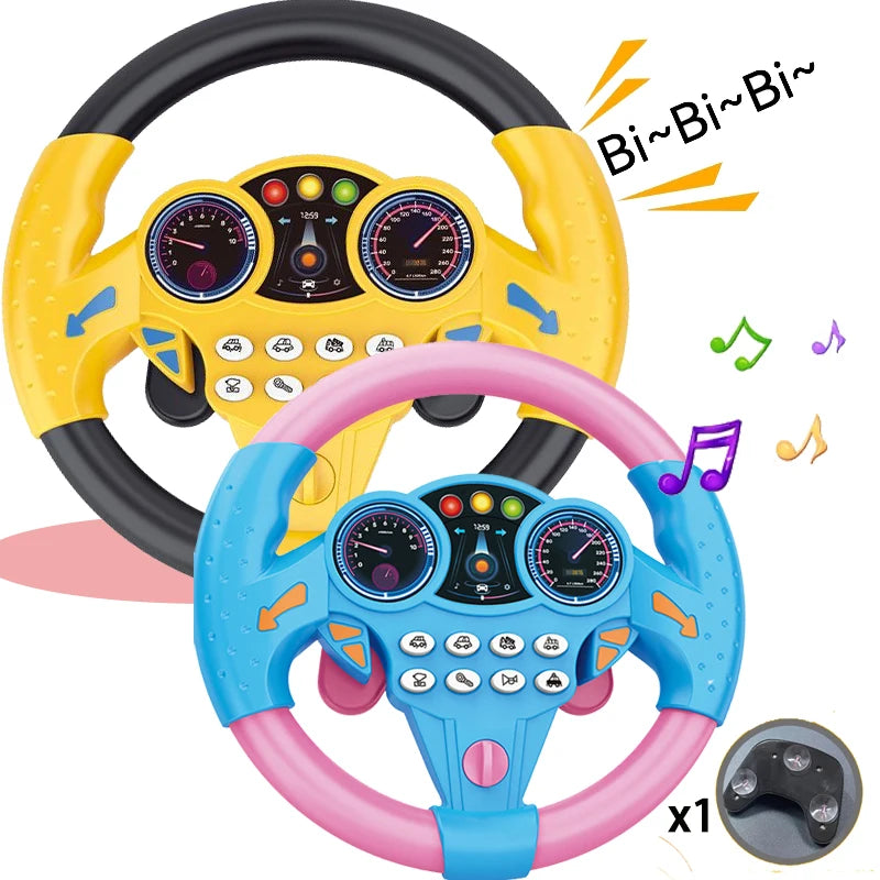 Volante eléctrico de juguete para niños, con sonido nítido y brillo, ideal para la primera infancia, con sonido vocal. 