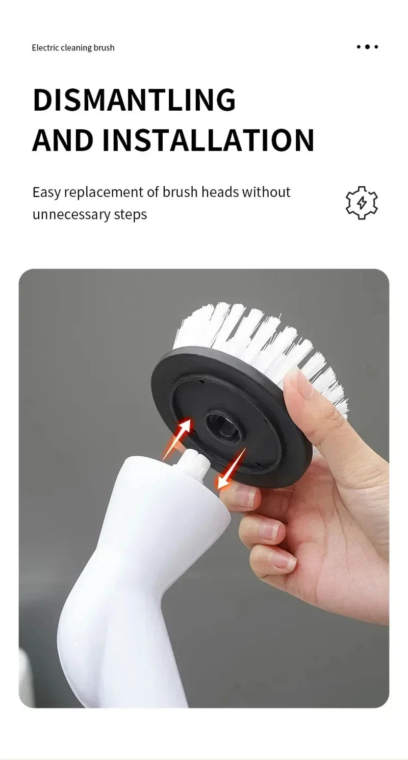 Xiaomi 2000mAh 6-in-1 Electric Cleaning BrushWireless Electric Rotary Clean Brush Shower Cleaning Brush Kitchen Bathroom Home