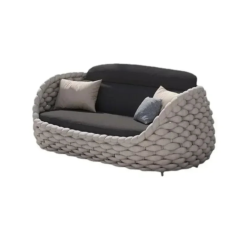 Outdoor Seat Outdoor Rattan Sofa Courtyard Combination Double Chair Leisure Terrace Villa Living Room Balcony Furniture Home