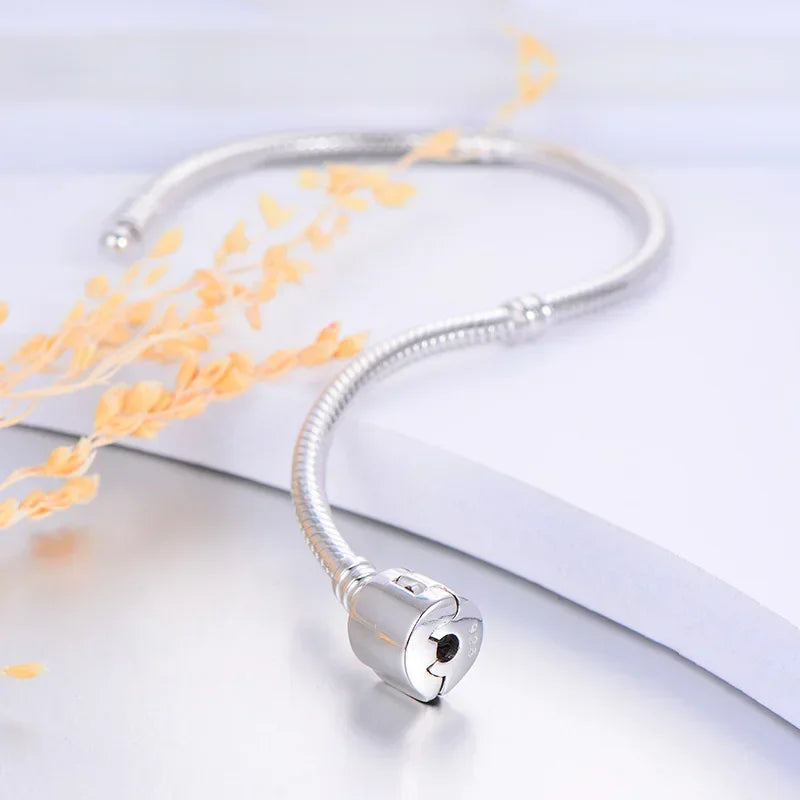 SAIYE-925 Sterling Silver Charm Bracelet para Mulheres, Handmade, Original, Fine Jewelry, Soft, Smooth, Snake Bone