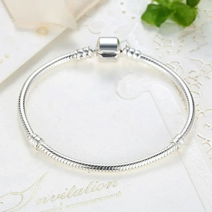 SAIYE-925 Sterling Silver Charm Bracelet para Mulheres, Handmade, Original, Fine Jewelry, Soft, Smooth, Snake Bone