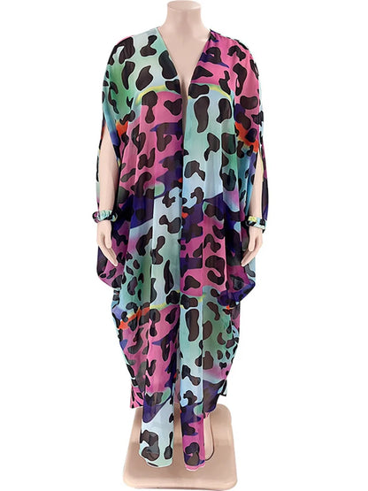SOMO - Conjunto de dos piezas de talla grande para mujer, vestido y chal a juego, verano 2023, combinación floral, ropa de fiesta, venta al por mayor, dropshipping 