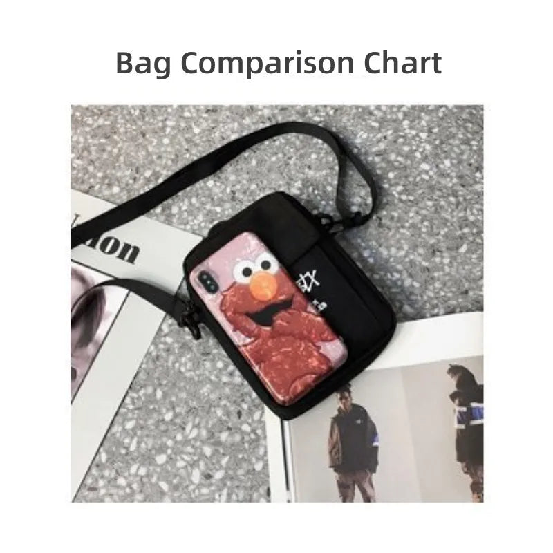 STUY Street Hip Hop Shoulder Slung Cell Phone For Teenagers Japanese Classic Small Magazine Bag 
